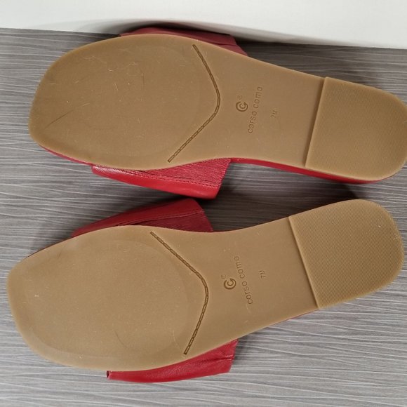 Corso Como Harisya Slide Sandal, Red Leather, Womens Size 7 M / 37.5 - Picture 9 of 11